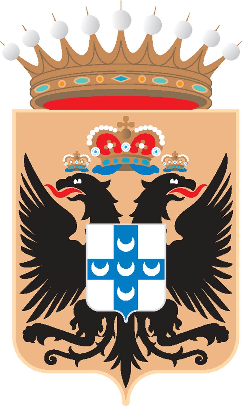 A coat of arms with a crown

Description automatically generated